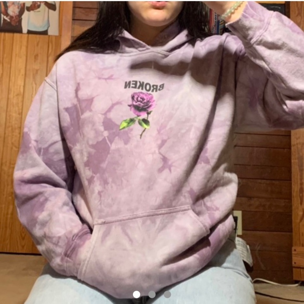 Broken Promises Purple Tie Dye Hoodie